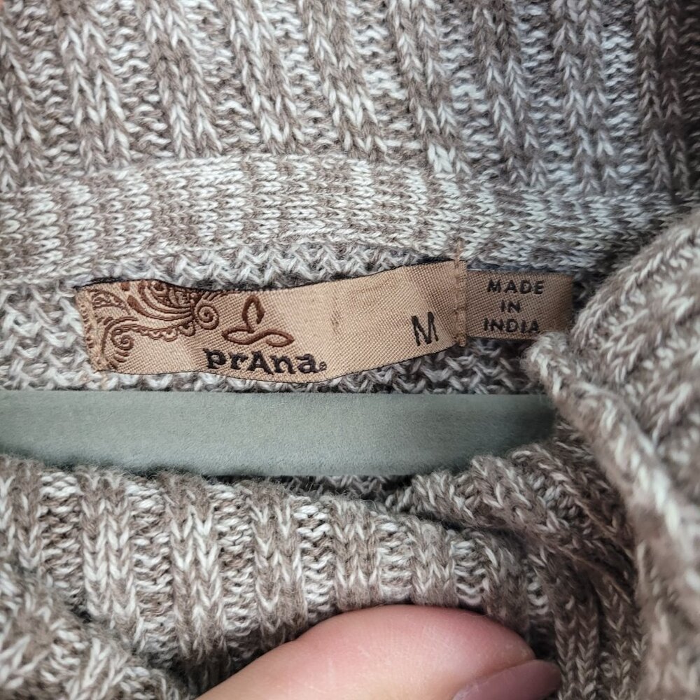 Prana Archer Sweater Dress Brown Women's Size Med Snap Button Turtle Neck - Picture 7 of 9